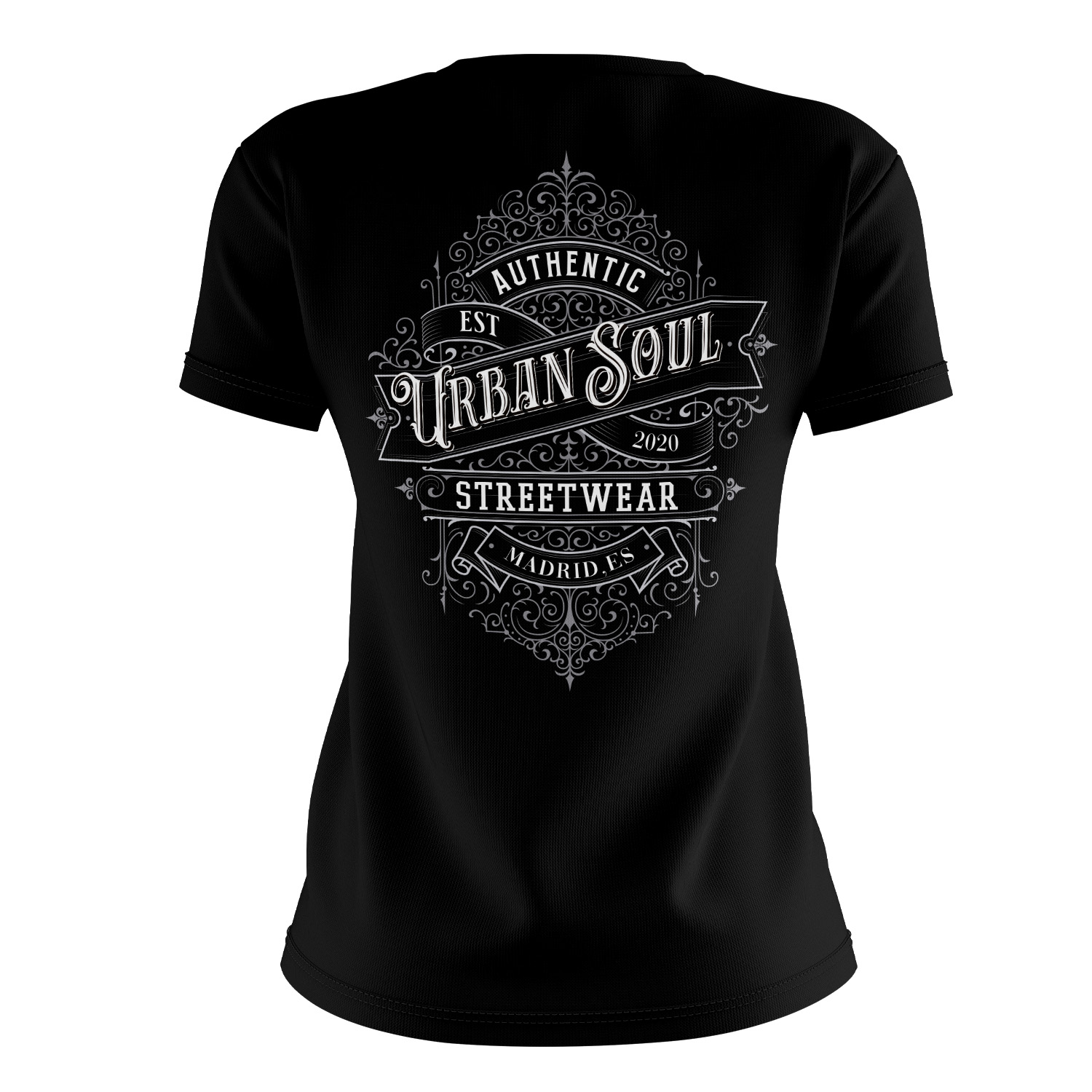 Camiseta urban label negra mujer