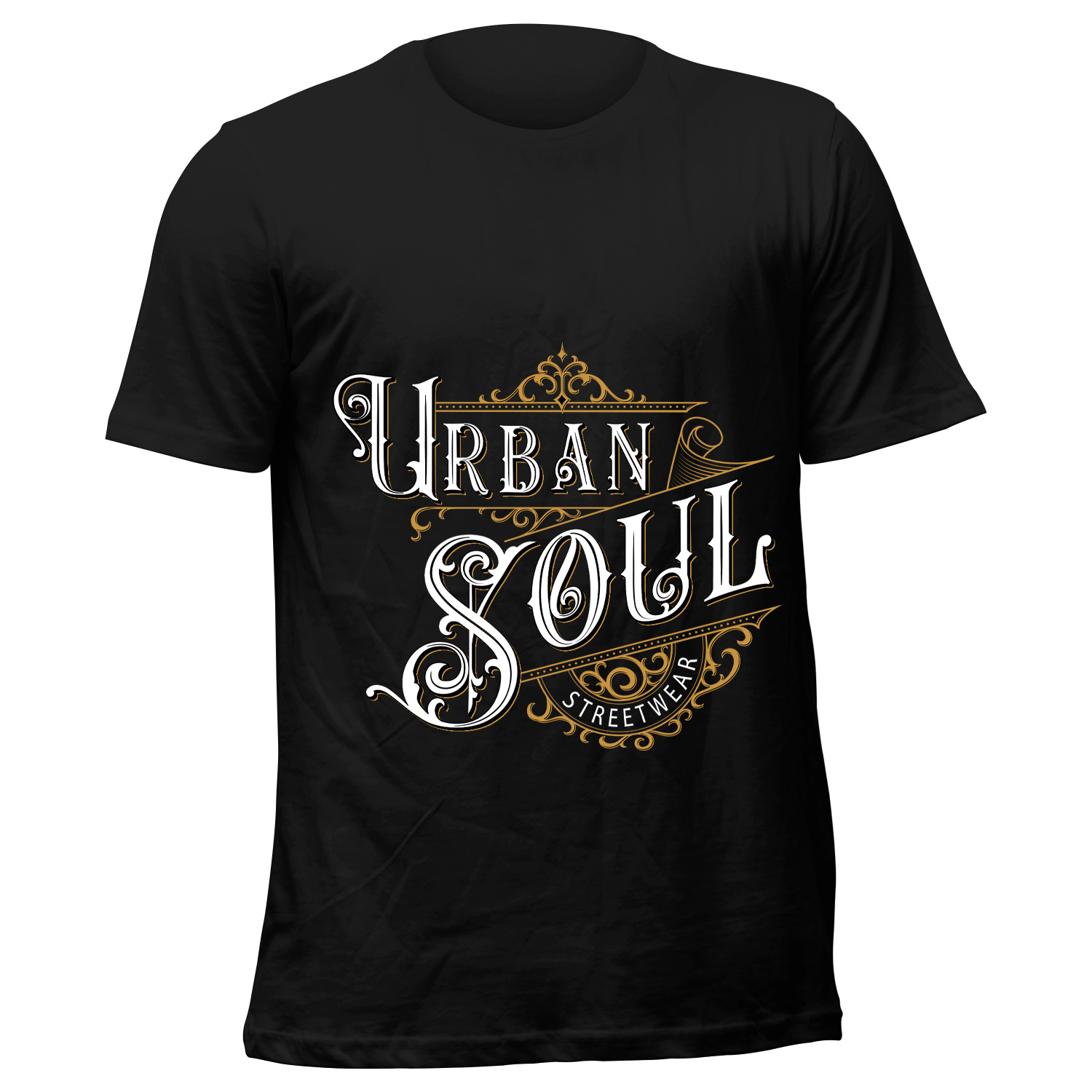 Camiseta urban retro delante negra hombre