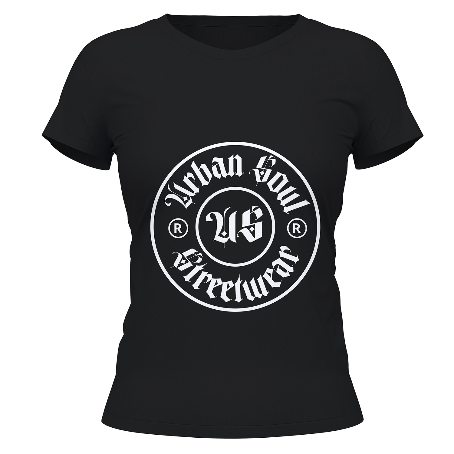 Camiseta urban logo negra delante mujer