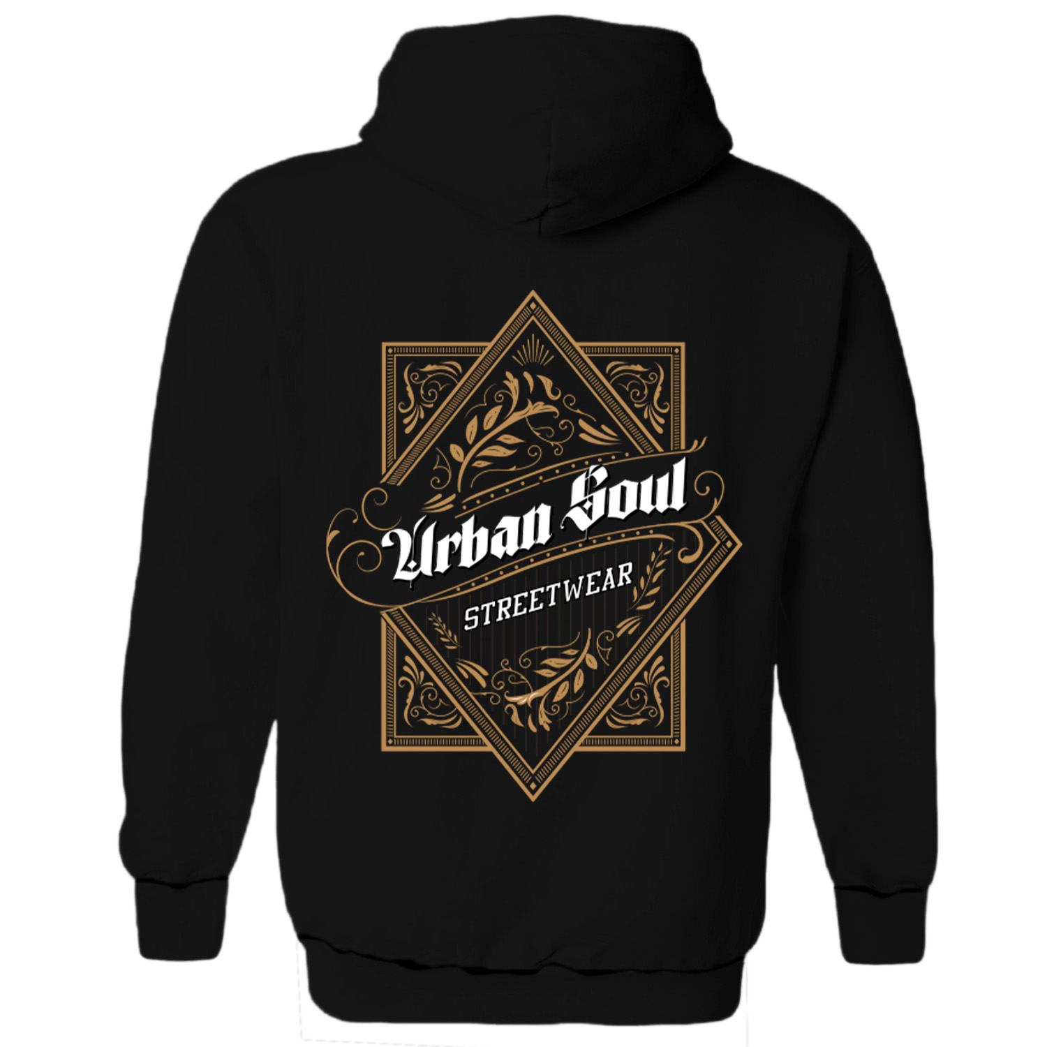 Sudadera con capucha urban frame negra mujer