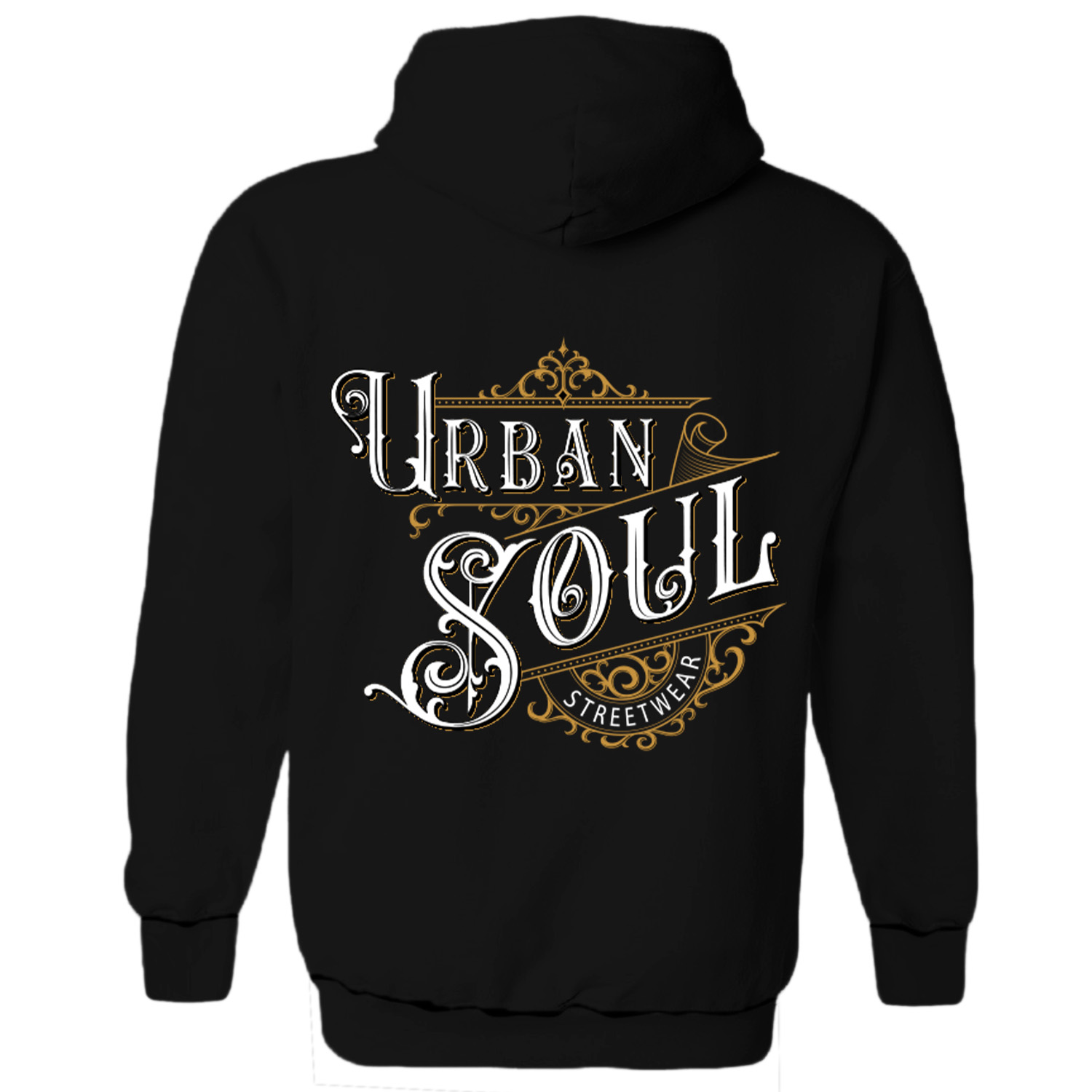 Sudadera con capucha urban retro negra mujer