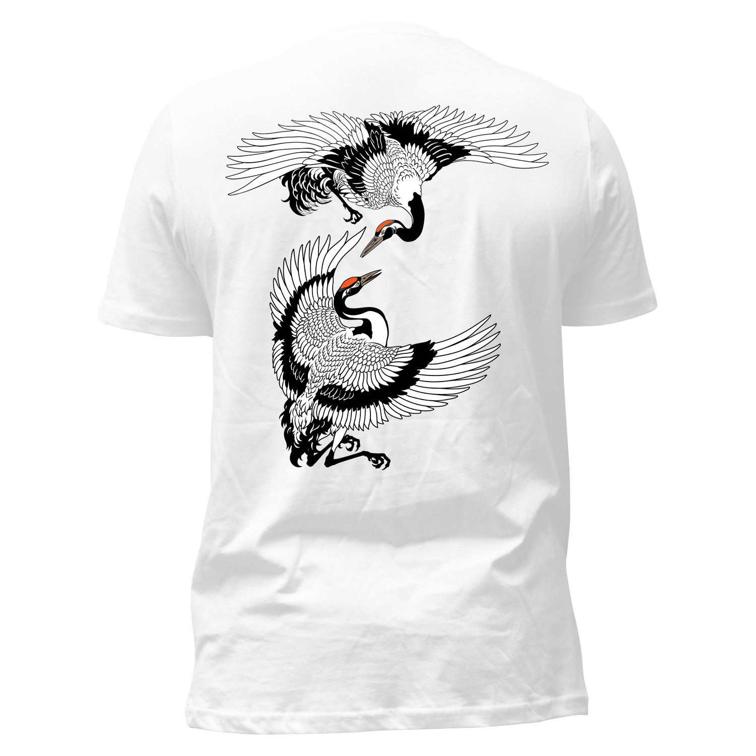 Camiseta grullas blanca hombre