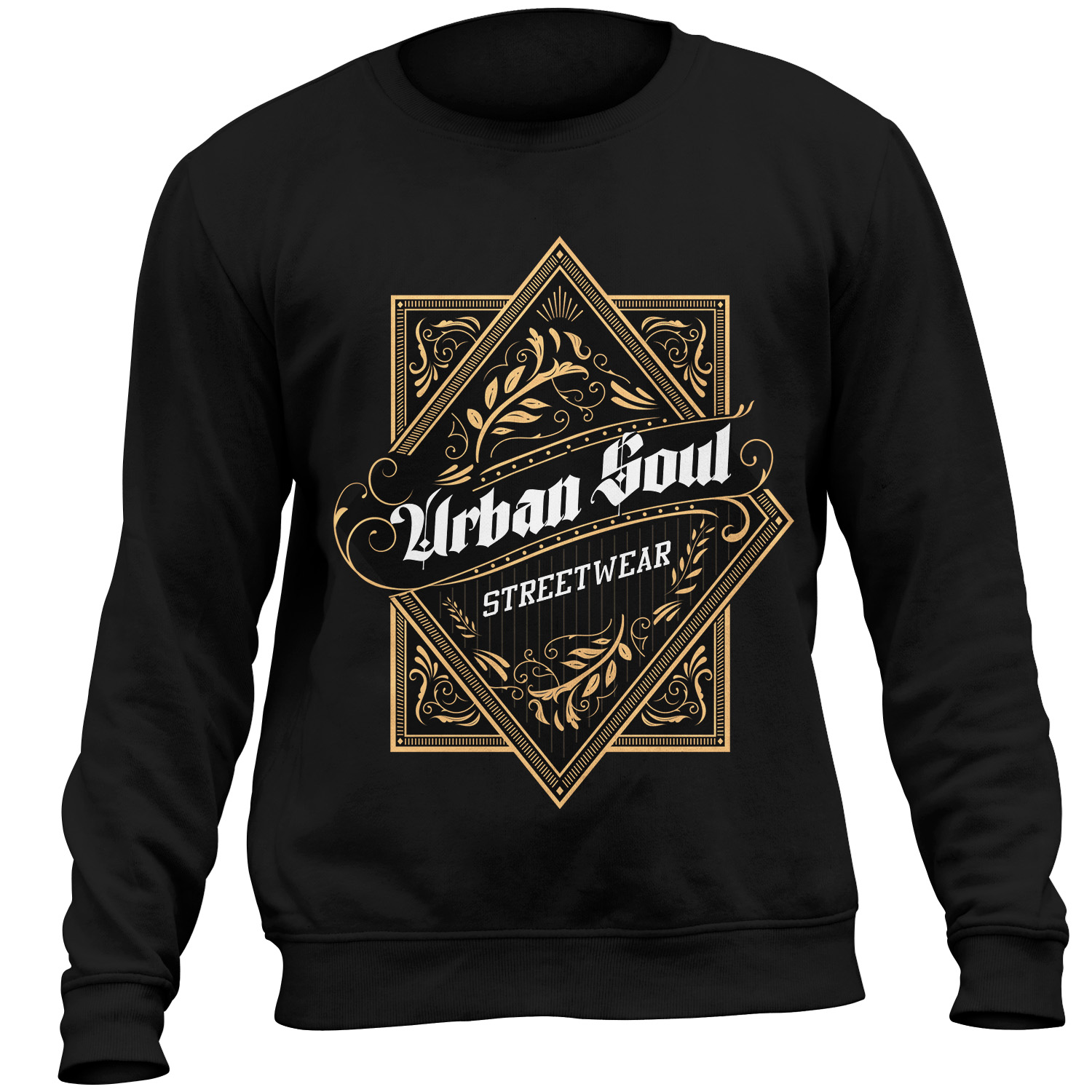 Sudadera urban frame delante negra hombre