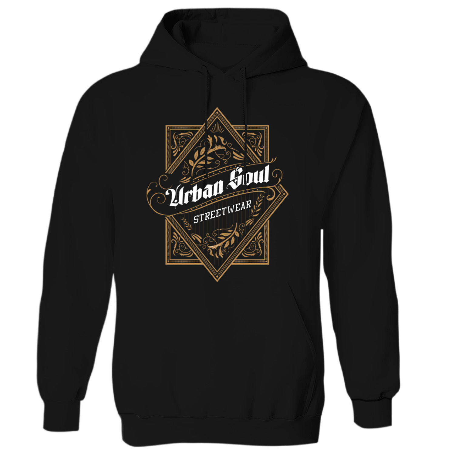 Sudadera con capucha urban frame delante negra mujer
