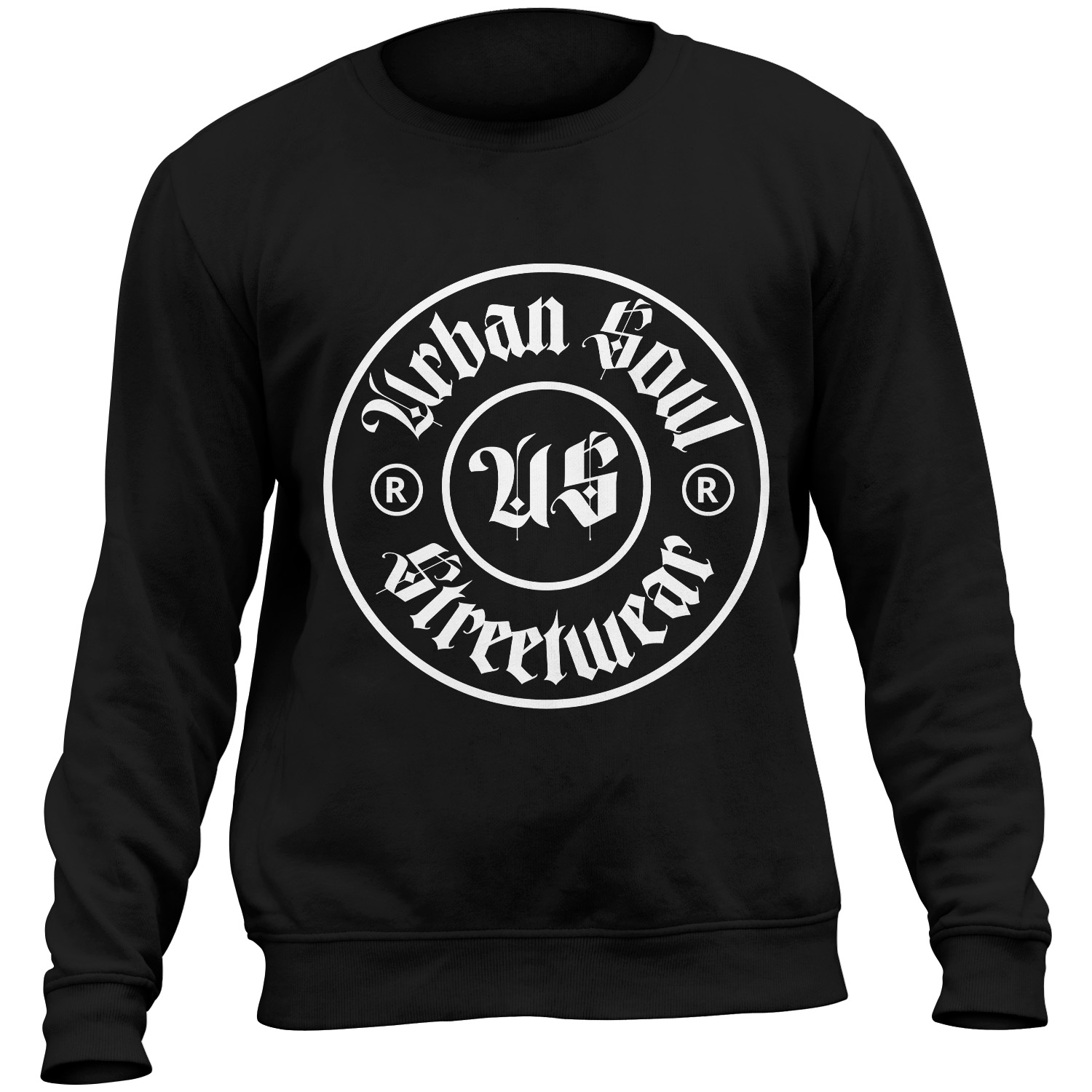 Sudadera urban logo delante negra hombre