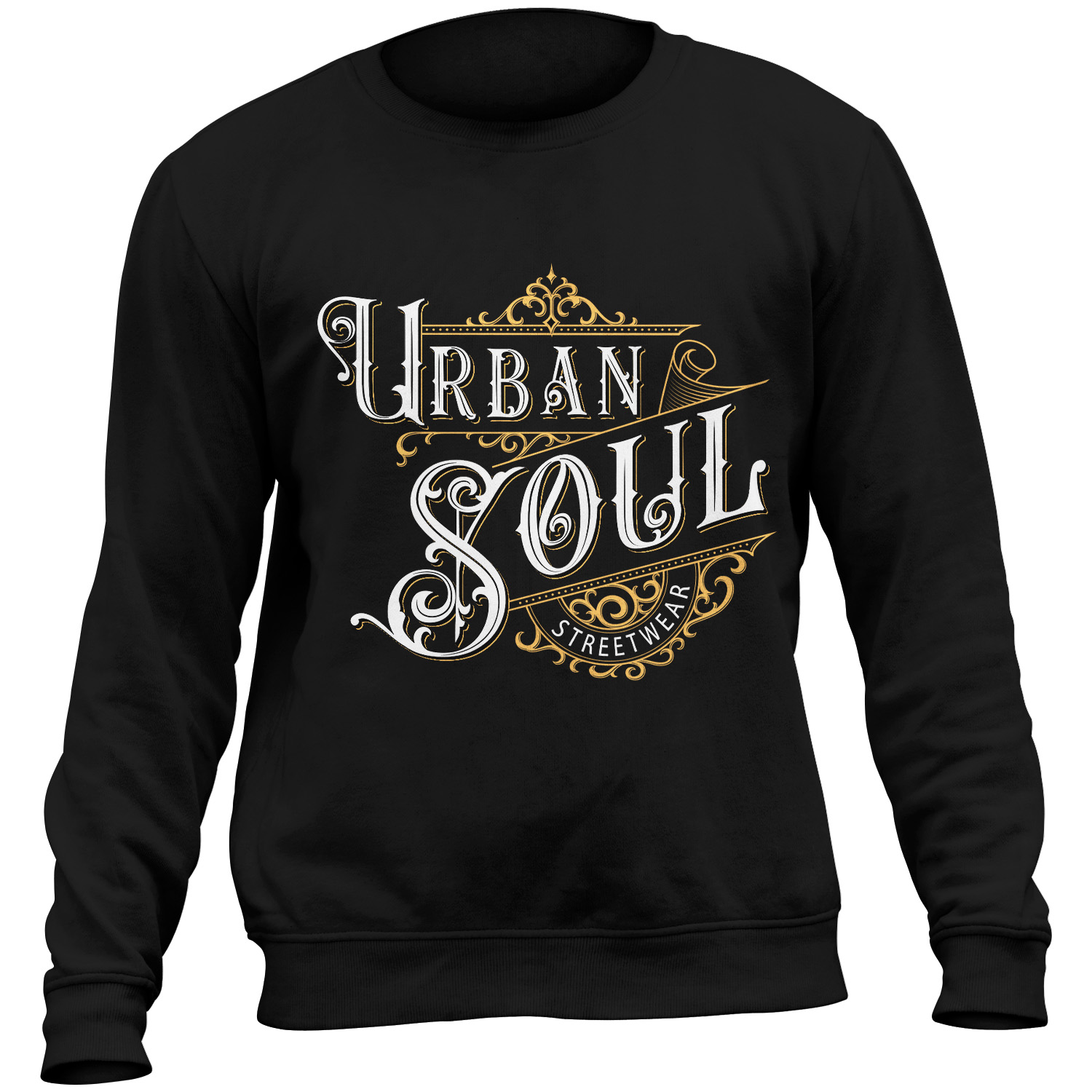 Sudadera urban retro delante negra hombre